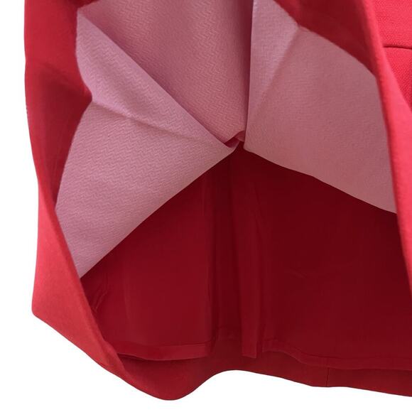 J Crew Box Pleat A Line Mini Skirt Size 6 Red Preppy Holiday Christmas NWT - Picture 3 of 8